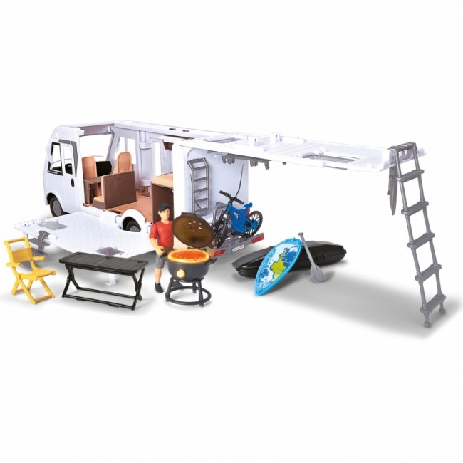 DICKIE CAMPER SET ΑΝΟΙΓΟΜΕΝΟ ΤΡΟΧΟΣΠΙΤΟ ΜΕ ΑΞΕΣΟΥΑΡ ΚΑΙ BARBEQUE