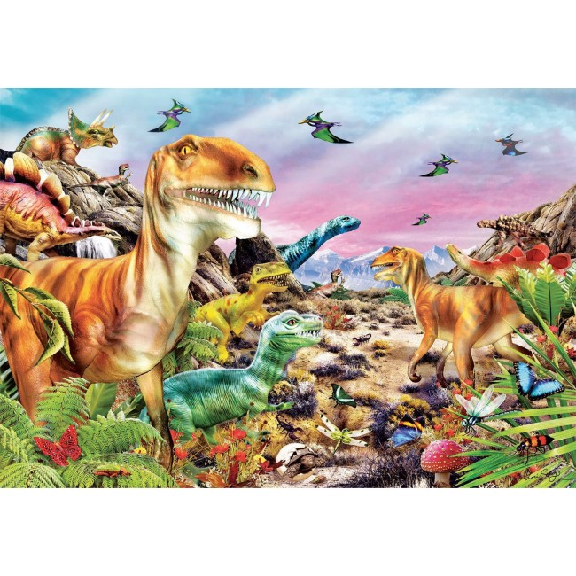 CLEMENTONI PUZZLE 104ΤΕΜ SUPER COLOR LAND OF DINOSAURS