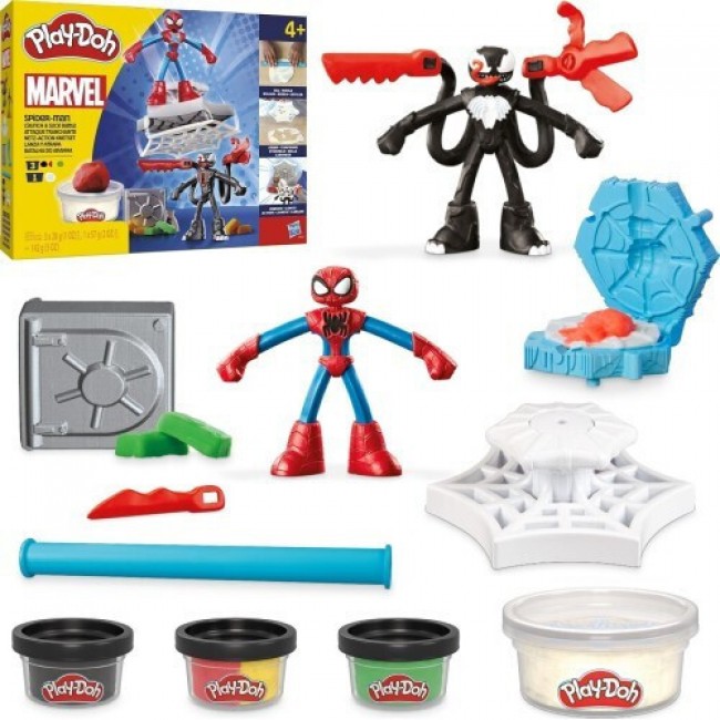 PLAY DOH SPIDERMAN LAUNCH AND SLICE BATTLE