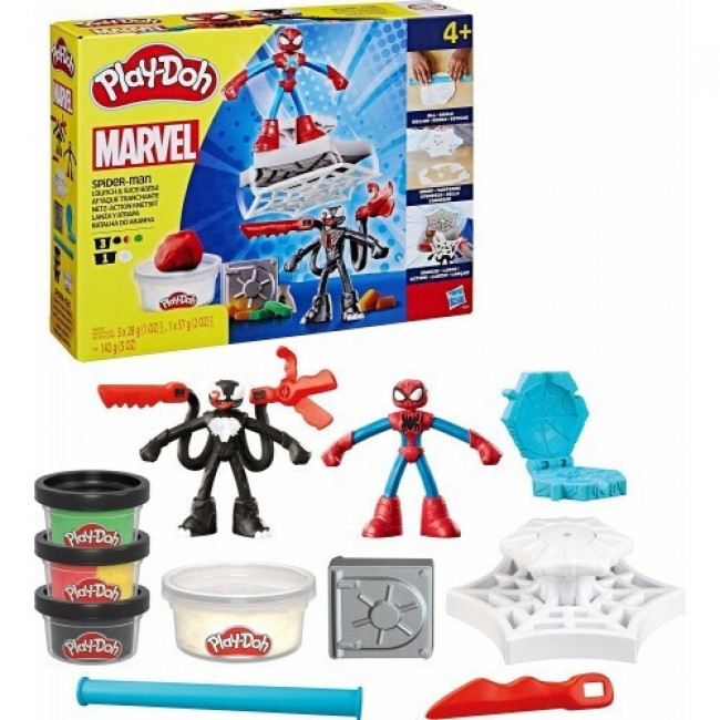 PLAY DOH SPIDERMAN LAUNCH AND SLICE BATTLE