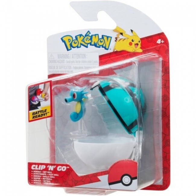 POKEMON W16/6 POKE BALL CLIP N GO ΜΕ ΦΙΓΟΥΡΑ - HORSEA & NET BALL (JW095057-W16)