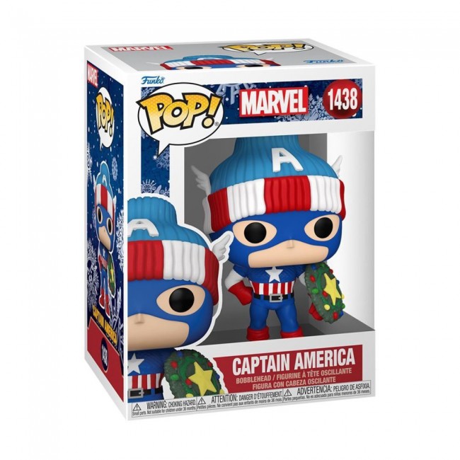 ΦΙΓΟΥΡΑ FUNKO POP! MARVELHOLLIDAY CPTAIN AMERICA 1438 BOBBLE HEAD VINYL FIGURE