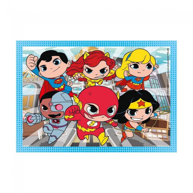 CLEMENTONI ΠΑΙΔΙΚΟ ΠΑΖΛ 4 IN 1 SUPERCOLOR DC COMICS SUPER FRIENDS 12-16-20-24 ΤΜΧ