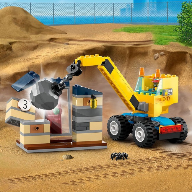 LEGO CITY CONSTRUCTION TRUCKS AND WRECKING BALL CRANE