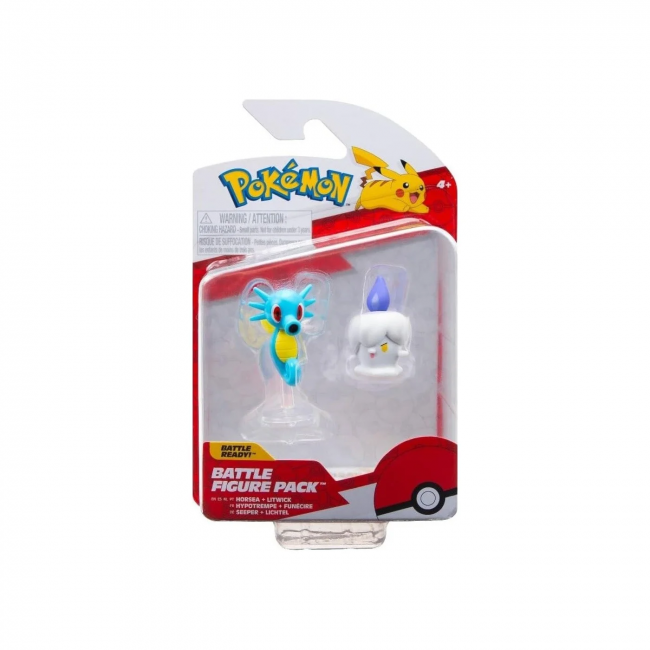 POKEMON 2 ΦΙΓΟΥΡΕΣ POKEMON BATTLE FIGURE - HORSEA + LITWICK PKW3008 JAZWARES