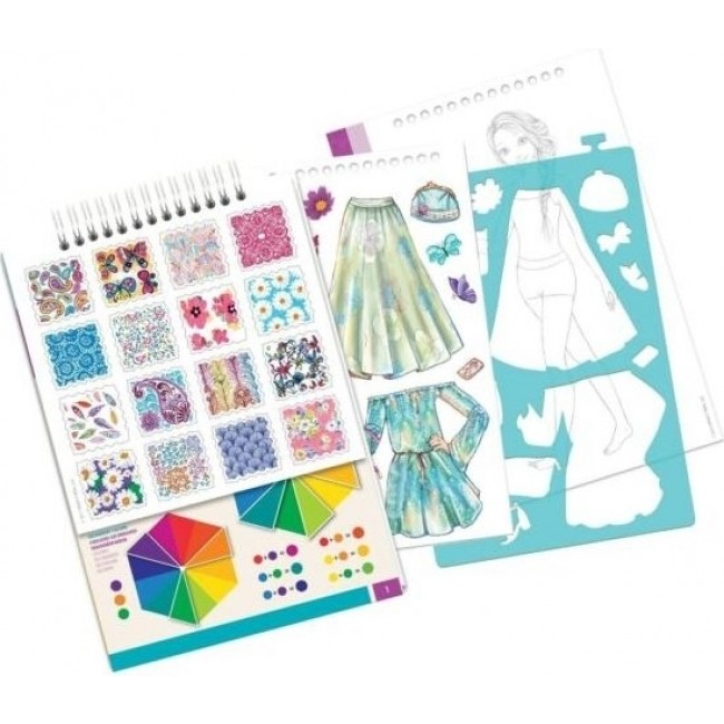 MAKE IT REAL FASHION DESIGN SKETCHBOOK BLOOMING CREATIVITY ΜΕ 90 STICHERS AND STENCILS