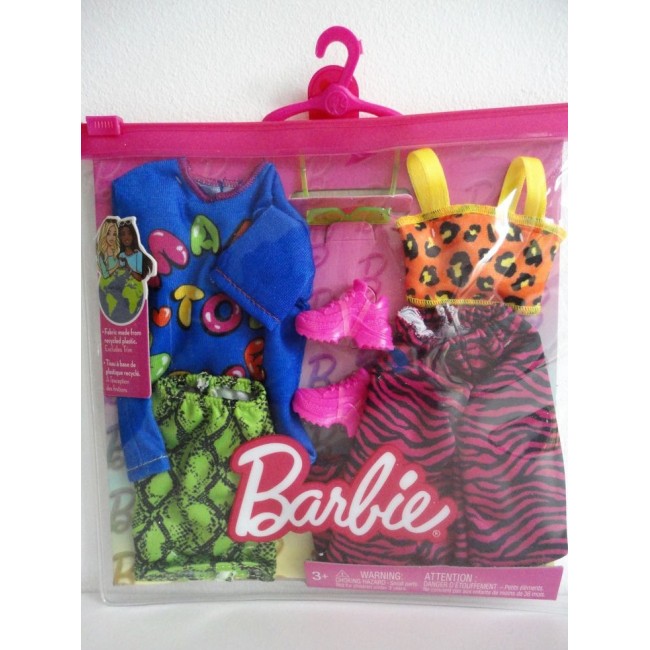 BARBIE ΜΟΔΕΣ ΣΕΤ ΤΩΝ 2 ΦΟΡΕΜΑΤΑ SET ANIMAL PRINTS ΜΕ ΦΟΥΞ ΑΘΛΗΤΙΚΑ