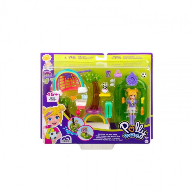 POLLY POCKET ΚΟΥΚΛΑ ΜΕ ΡΟΥΧΑ ΚΑΙ ΑΞΕΣΟΥΑΡ SOCCER SPLASH PACK