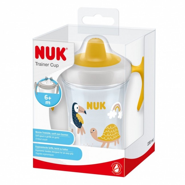 NUK TRAINER CUP ΜΕ ΜΑΛΑΚΟ ΣΤΟΜΙΟ ΚΑΙ ΧΕΡΑΚΙΑ ΚΙΤΡΙΝΟ ΜΕ ΣΧΕΔΙΟ ΧΕΛΩΝΑ