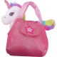 UNICORNI 20ΕΚ  CRINIERA MULTICOLORE IN BORSETTA RICAMATA IN TESSUTO GLITTER CANGIANTE  2 ΧΡΩΜΑΤΑ  ROSA E LILLA