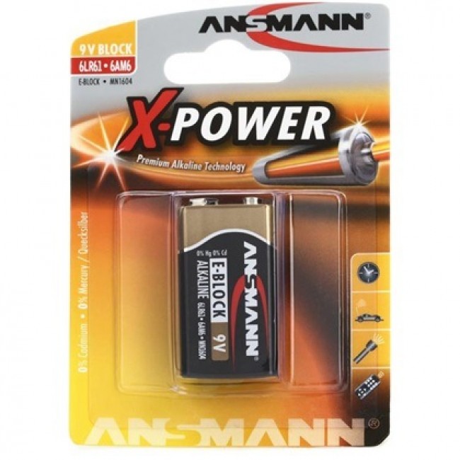 ΜΠΑΤΑΡΙΑ ΠΛΑΚΕ ANSMANN X-POWER 9 VOLT