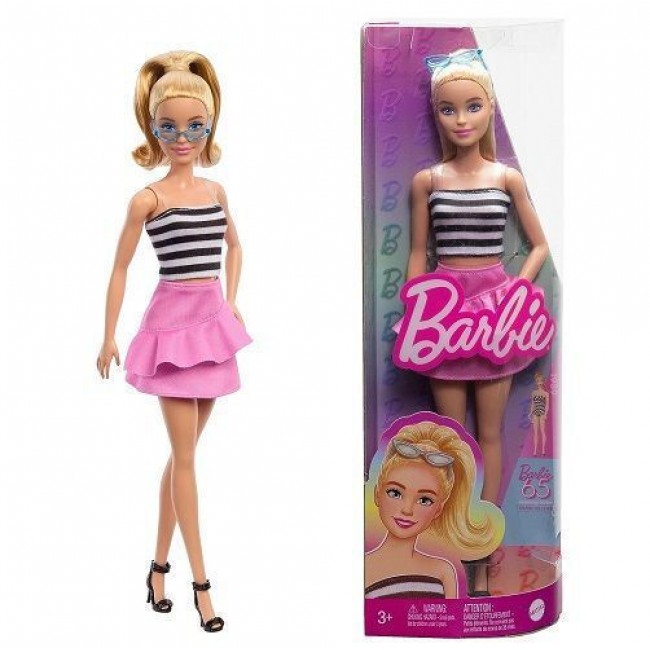 BARBIE FASHIONISTAS ΑΣΠΡΟΜΑΥΡΟ ΤΟΠ (HRH11)