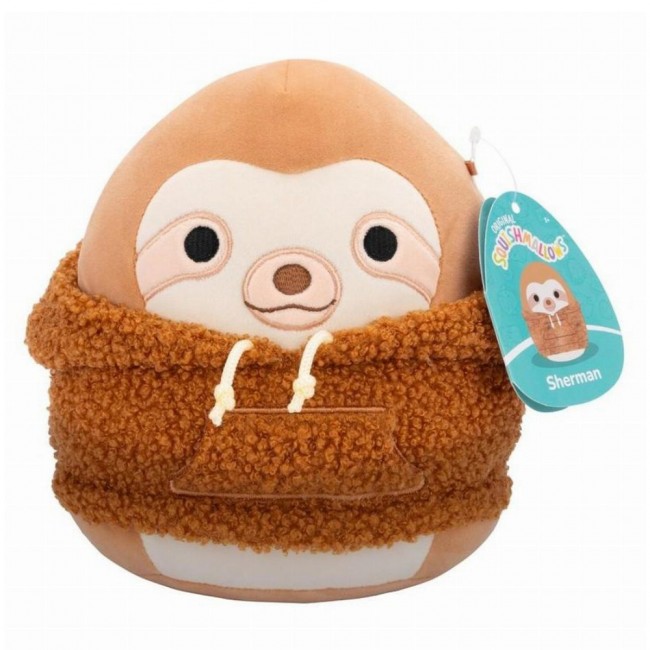 SQUISHMALLOWS  ΛΟΥΤΡΙΝΟ 19ΕΚ. ME VELVET HOODIES SHERMAN THE SLOTH